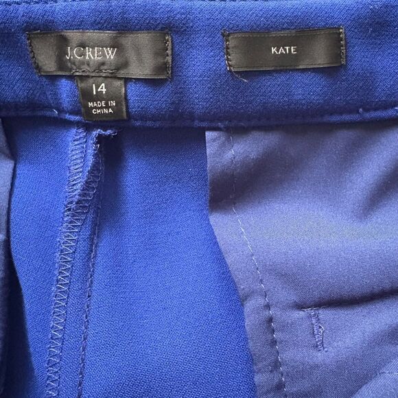 J. Crew Kate Straight Leg Trouser Pants Four Season Stretch Royal Blue Size 14 - Picture 7 of 8